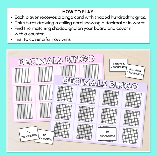 Resource preview 2 for Decimals Bingo - Tenths & Hundredths