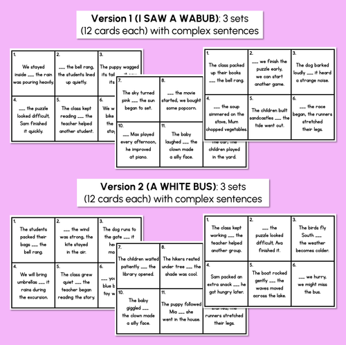Resource preview 4 for Write the Room - Subordinating Conjunctions