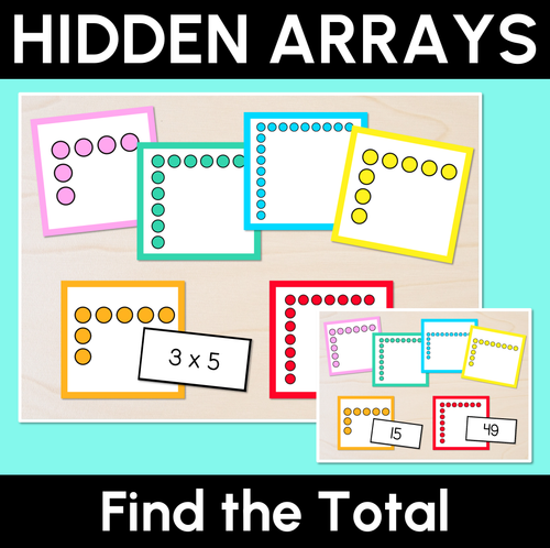 Hidden Arrays - Find the Total Task Cards - Mrs Learning Bee