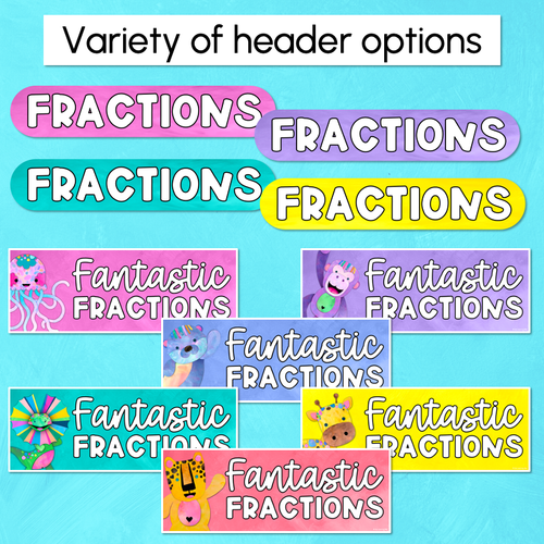 Resource preview 5 for Fractions Posters - Watercolour Rainbow - The Kutopia Collection