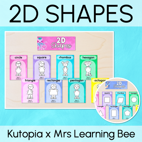 Resource preview 1 for 2D Shape Posters - Watercolour Rainbow - The Kutopia Collection 