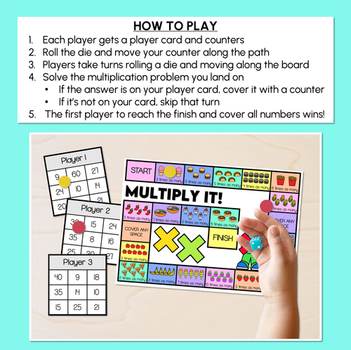 Resource preview 2 for Equal Groups - Multiply It - Multiplication Board Game