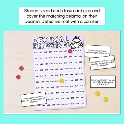 Resource preview 2 for Decimal Detective - Representing Hundredths Activity