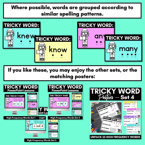 Resource preview 4 for High Frequency Heart Word Lessons SET 4-  WORDS WITH TRICKY SPELLINGS