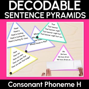 CONSONANT PHONEME H WORDS - Decodable Sentence Pyramids - Phonics Fluency