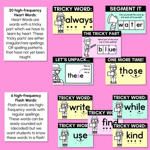 Resource preview 3 for High Frequency Heart Word Lessons SET 5 - WORDS WITH TRICKY SPELLINGS