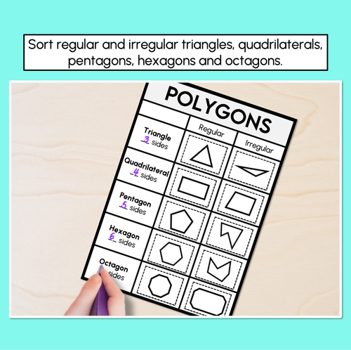 Resource preview 2 for Regular & Irregular Polygon Sorting Template