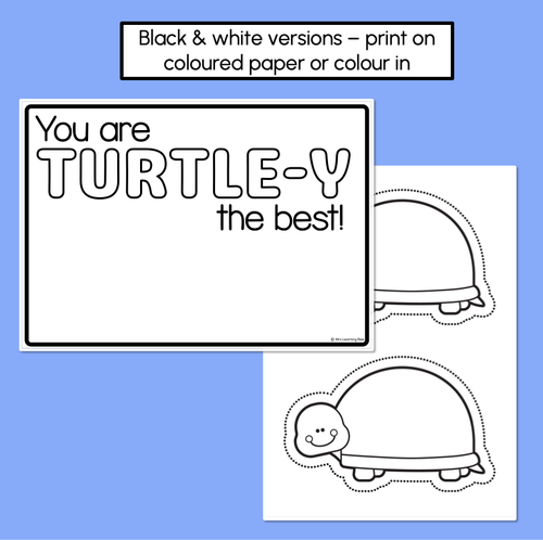 Resource preview 3 for You are TURTLE-Y the best - Turtle Pun Craft for Mother's Day or Father's Day