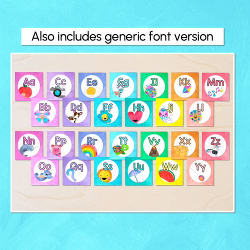 Resource preview 3 for Mini Alphabet Posters - The Kutopia Collection -  Watercolour Rainbow