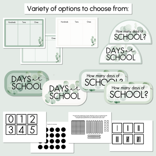 Resource preview 4 for Days of School Display - The Eucalyptus Edit - Eucalyptus Classroom Decor
