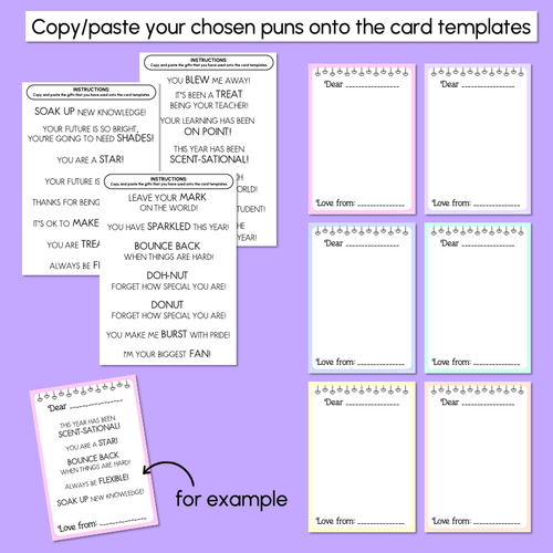Resource preview 3 for End of Year Student Gift Templates - EDITABLE