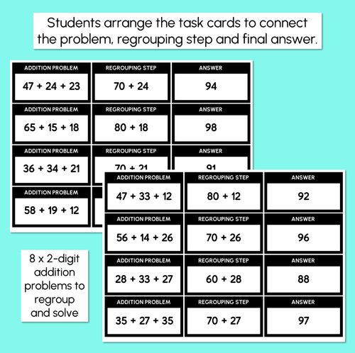 Resource preview 2 for Build the Equation - Regrouping Task Cards