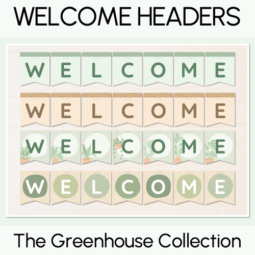 Resource preview 1 for WELCOME Bunting - The Greenhouse Collection - Natural Classroom Decor