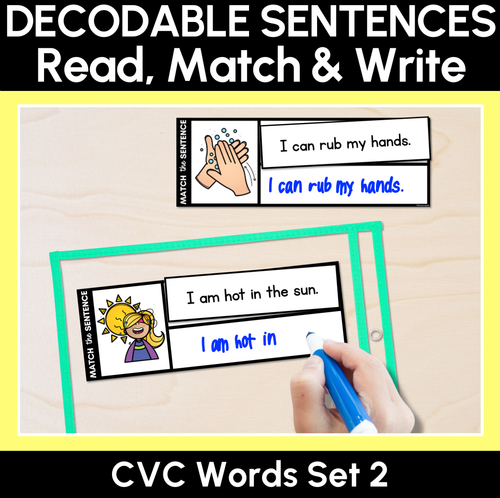 Resource preview 3 for Decodable CVC Word Sentences - Set 2 BUNDLE