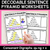 1 for Decodable Sentence Pyramid Worksheets - Consonant Digraphs ng qu + x