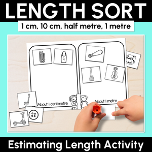 Length Sort (1 cm, 10 cm, half metre, 1 metre) - Estimating Length Activity