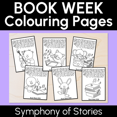 Resource preview 1 for BOOK WEEK 2026 Colouring Pages - Symphony of Stories