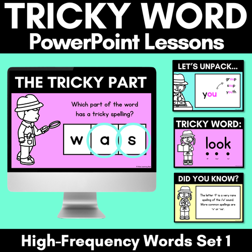 Resource preview 1 for High Frequency Heart Word Lessons SET 1 - WORDS WITH TRICKY SPELLINGS