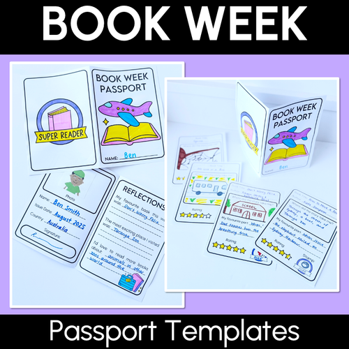 Resource preview 1 for BOOK WEEK 2025 - Passport Templates - Book An Adventure