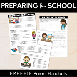 Preparing your child for school - EDITABLE Parent Handout