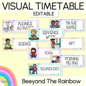 Editable Visual Timetable - The Kasey Rainbow Collection