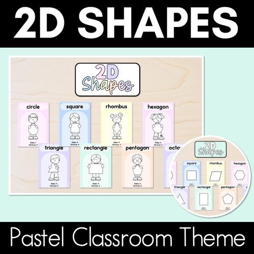 Resource preview 1 for 2D Shape Posters - Pastel Classroom Decor