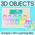 1 for 3D Object Posters - Watercolour Rainbow - The Kutopia Collection 