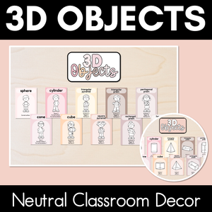 3D Object Posters - Neutral Classroom Decor