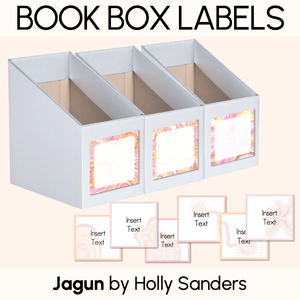 BOOK BOX/MAGAZINE HOLDER EDITABLE LABELS- The Jagun Collection