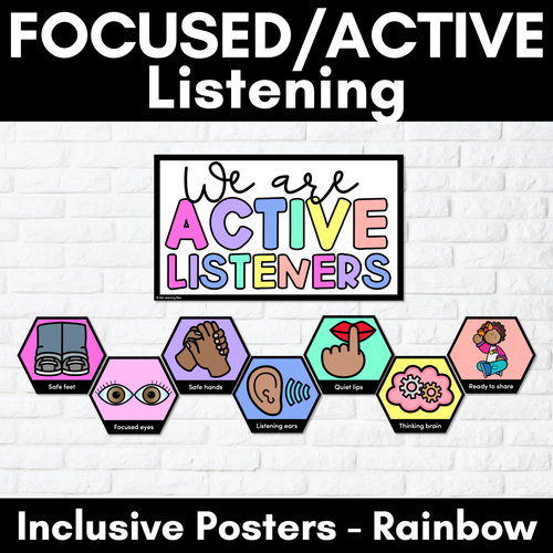 Resource preview 1 for Focused/Active Listening Posters - Inclusive Display - Rainbow