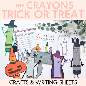 Crayons Trick Or Treat Crafts and Writing Pages