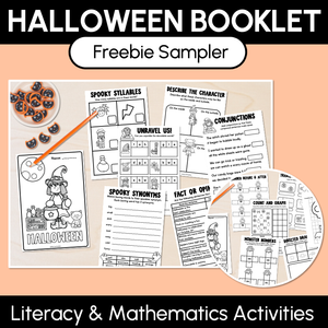 Halloween Themed Literacy & Mathematics Activities - Freebie Sampler Pack
