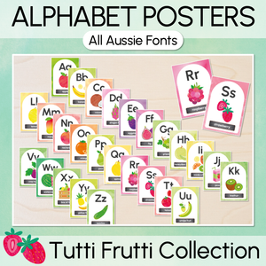 Alphabet Posters - The Tutti Frutti Collection - Colourful Classroom Decor