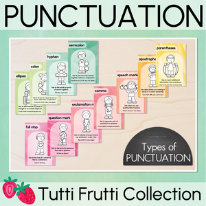 Punctuation Posters - The Tutti Frutti Collection - Colourful Classroom Decor