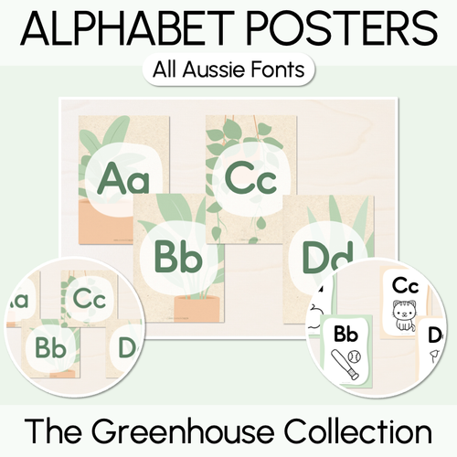 Resource preview 1 for Alphabet Posters - The Greenhouse Collection - Natural Classroom Decor