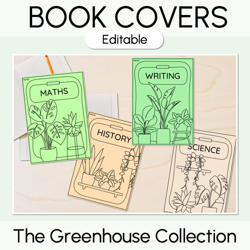 Resource preview 1 for Editable Book Covers - The Greenhouse Collection - Natural Classroom Decor