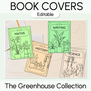 Editable Book Covers - The Greenhouse Collection - Natural Classroom Decor