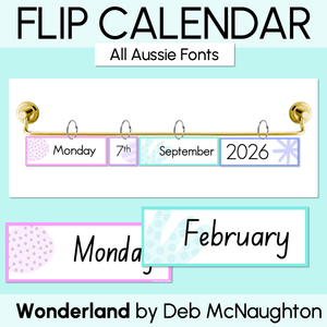 Classroom Flip Calendar - The Wonderland Collection