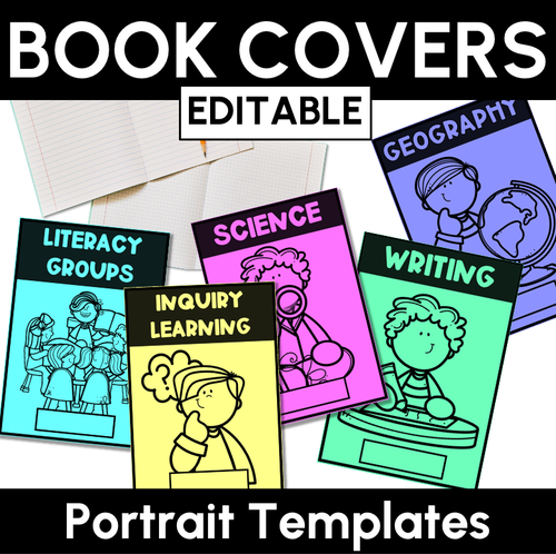 Resource preview 1 for Editable Book Covers - PORTRAIT - Back to School Classroom Organisation