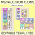 1 for Instructional Icon Editable Templates - Classroom Instructions & Equipment Visuals - RAINBOW PALETTE