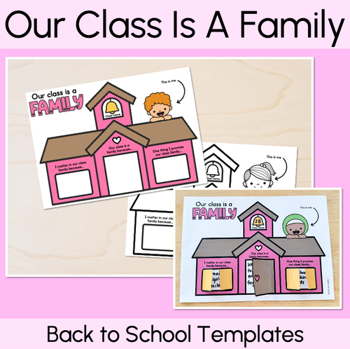 Resource preview 1 for Our Class Is A Family - Back to School Templates