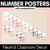 1 for NUMBER POSTERS with ten frames, base ten blocks, tallies & fingers - Neutral Classroom Decor