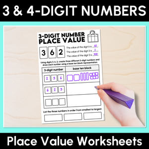 3 & 4-Digit Place Value Worksheets