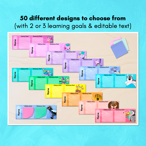 Resource preview 2 for Student Learning Goals - Editable Post-It Goal Mats - The Kutopia Collection