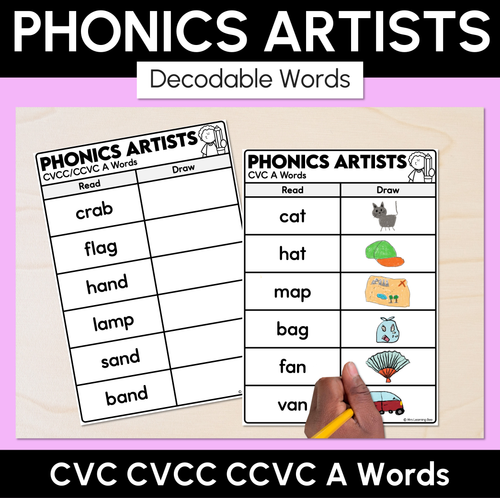 Resource preview 6 for Phonics Artists - CVC CVCC CCVC Decodable Words Activity Bundle