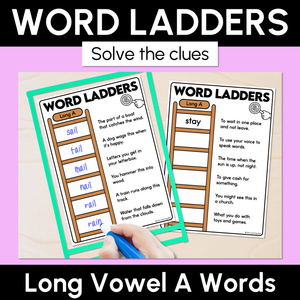 Word Ladders - Find the Clue - Long Vowel A Words