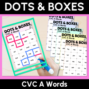 Dots and Boxes Phonics Game - CVC A Words