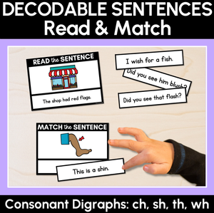 CH SH TH WH Decodable Sentences - Read and Match