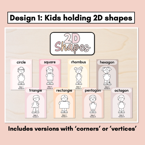 Resource preview 2 for 2D Shape Posters - Neutral Classroom Decor