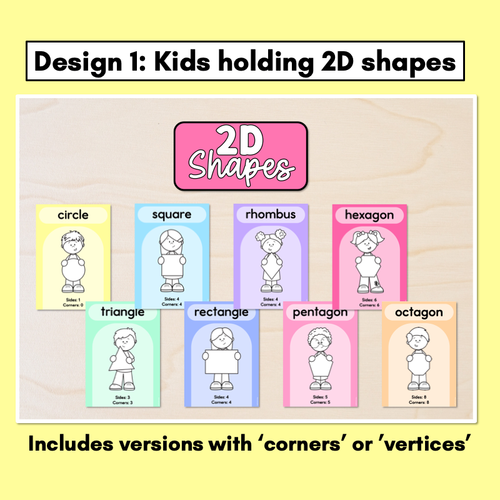 Resource preview 2 for 2D Shape Posters - Rainbow Classroom Decor